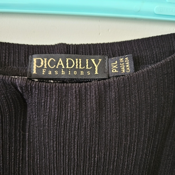Picadilly fashions Pleated wide leg Black Trousers Pants size PXL - Picture 2 of 8